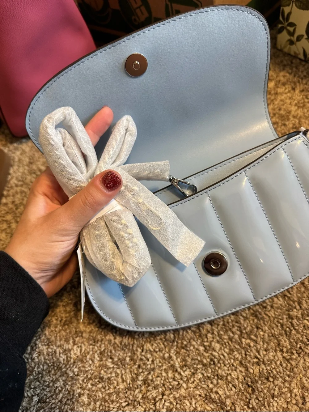 Michael Kors Light Blue Patent Leather Crossbody Bag Brand New Rare 1 of only 47